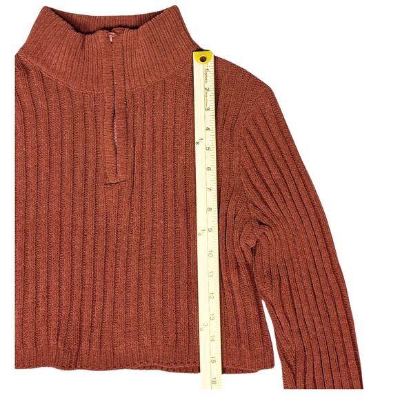 Hazel Moon Sweater Cropped Women’s Ribbed Knit Pullover 1/4 Zip XL Classic Y2K - Picture 6 of 8
